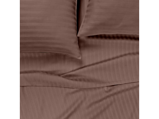 Підліткове ліжко сатин з простирадлом на гумці LATTE Cosas Коричневий 160х220 см - Фото 3