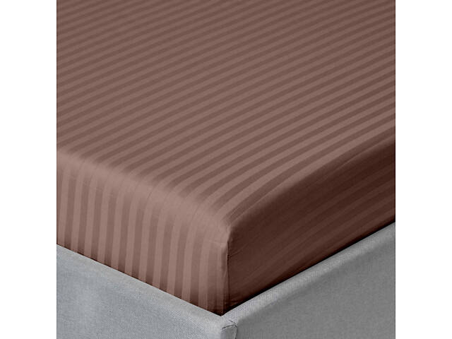 Підліткове ліжко сатин з простирадлом на гумці LATTE Cosas Коричневий 160х220 см - Фото 7