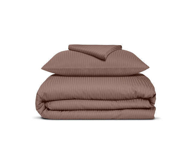 Підліткове ліжко сатин з простирадлом на гумці LATTE Cosas Коричневий 160х220 см - Фото 1