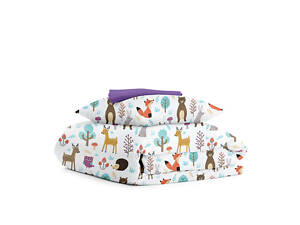 Підліткова постільна білизна Colorful Animals CS4 COSAS Бежевий 160х220 см