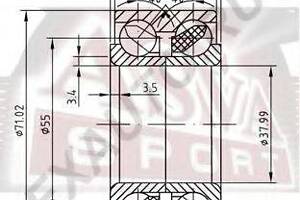 ПОДШИПНИК СТУПИЧНЫЙ ПЕРЕДНИЙ (38X71X33X30) (TOYOTA BBOPEN DECK NCP30 2000-2005 TOYOTA BBOPEN DECK NCP35 4WD 2003-2005 TO