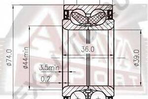 ПОДШИПНИК СТУПИЧНЫЙ ПЕРЕДНИЙ (HYUNDAI MATRIXLAVITA 2001-) ASVA DAC3974003634 на HYUNDAI TIBURON (RD)