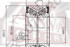 ПОДШИПНИК СТУПИЧНЫЙ ПЕРЕДНИЙ (HYUNDAI SANTA FE 2000-) ASVA DAC4584004139 на MITSUBISHI SIGMA (F2_A, F1_A)