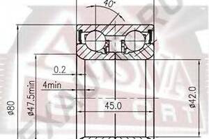 ПОДШИПНИК СТУПИЧНЫЙ ПЕРЕДНИЙ 42X80X45 (MAZDA 626 GE 1991-1997) ASVA DAC42800045 на MAZDA EUNOS 500 (CA)