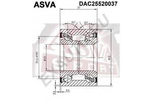 ПОДШИПНИК СТУПИЧНЫЙ ЗАДНИЙ (NISSAN NOTE E11E 2005-) ASVA DAC25520037 на RENAULT LE CAR (122_)