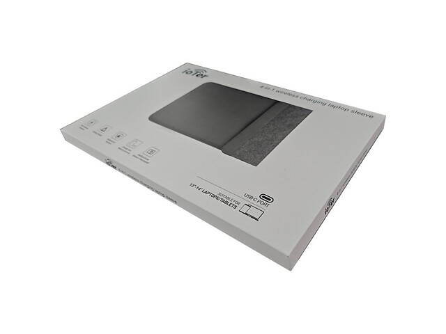 Подставка-чехол для ноутбука STAND JD-S96 с БЗУ 15W (13-14'') Black - Фото 2