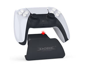 Підставка - держатель XPRO DOBE BLACK для ігрової консолі Sony PS5, вертикальна з USB-кабелем.
