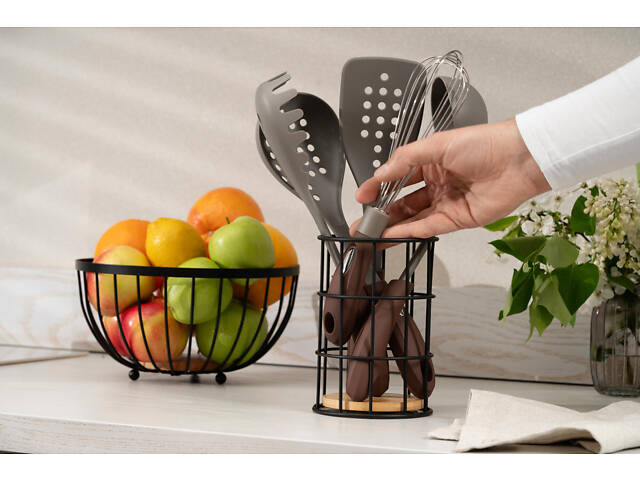 Подставка для столовых приборов Ardesto Midori AR-0905-B 11х11х17 см - Фото 2