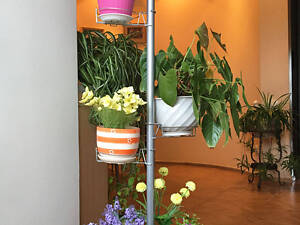 Подставка для цветов BeStand «ЕВА 120 с подвижными корзинами' высота 126 см, цвет белый. Металлик