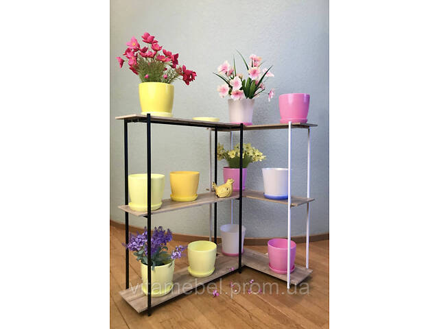 Підставка для квітів BeStand 'ЛАВАНДА - на 3 полички 17 см х 57 см висота 74 см, колір білий. 17* 577 / чорний, Чорний - Фото 5