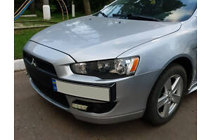 Подставка под номер (пластик) Черный мат для Mitsubishi Lancer X 2008-2024 гг