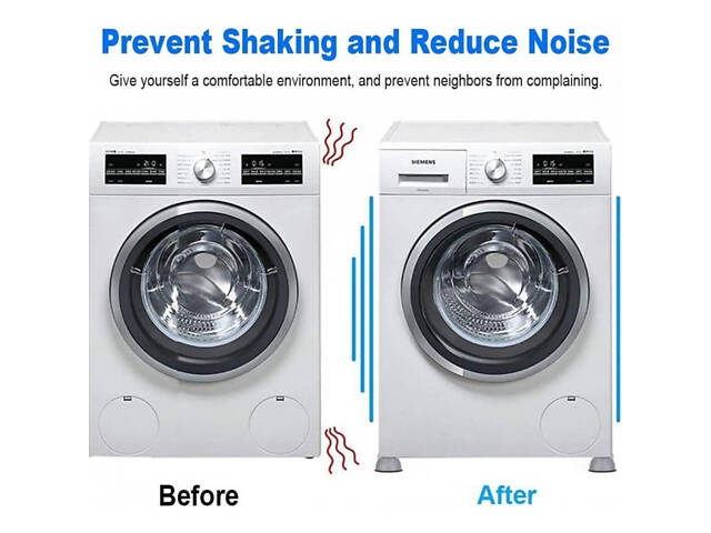 Підставки під пральну машину від вібрації 'Shock pad' 4шт. - Фото 2