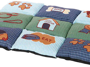 Подстилка для собак Trixie Patchwork 80х55 см Голубой/зеленый с собачками (4011905370699)