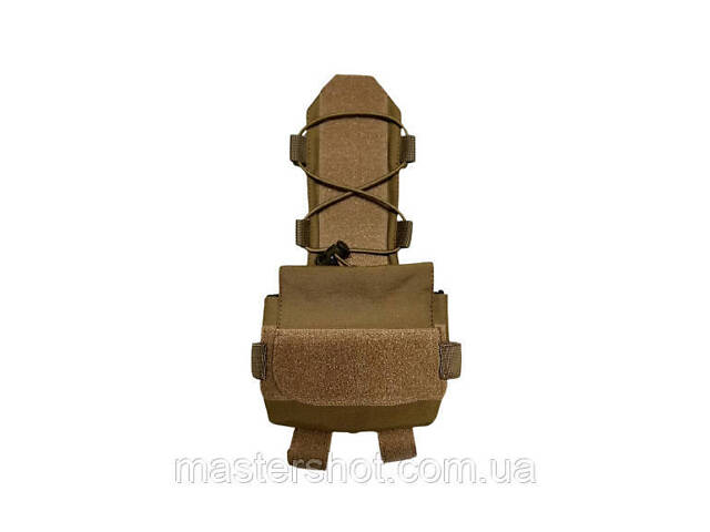 Подсумок карман (противовес) для аксессуаров на кавер для баллистического шлема Fast Mandrake кайот песок ms - Фото 1