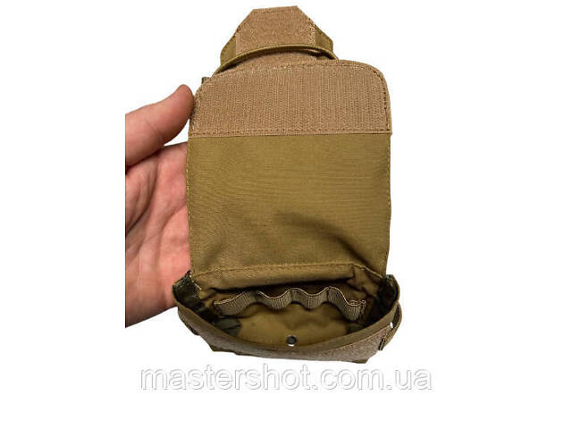 Подсумок карман (противовес) для аксессуаров на кавер для баллистического шлема Fast Mandrake кайот песок ms - Фото 3