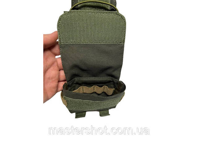Подсумок карман (противовес) для аксессуаров на кавер для баллистического шлема Fast Mandrake олива ms ms - Фото 4