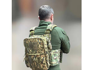 Подсумок-рюкзак сухарный на плитоноску с Молли, Пиксель, Cordura, сумка сухарная тактическая, сумка сухарка