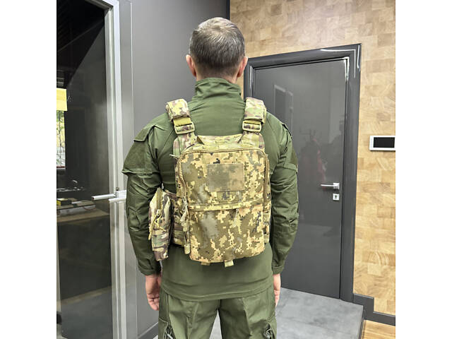 Подсумок-рюкзак сухарный на плитоноску с Молли, Пиксель, Cordura, сумка сухарная тактическая, сумка сухарка - Фото 4