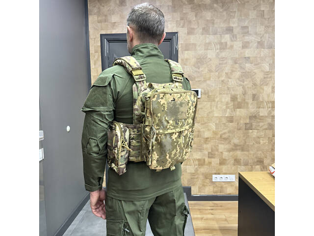Подсумок-рюкзак сухарный на плитоноску с Молли, Пиксель, Cordura, сумка сухарная тактическая, сумка сухарка - Фото 5