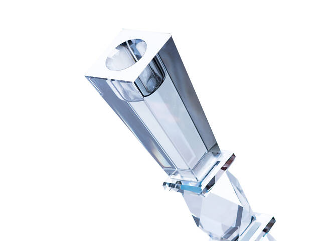 Подсвечник 25 (см) стеклянный высокий на стол переносной на 1 геометрическую свечу - Фото 2