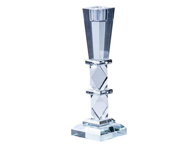 Подсвечник 25 (см) стеклянный высокий на стол переносной на 1 геометрическую свечу - Фото 4