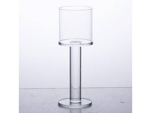 Подсвечник стеклянный на ножке 6×16 см подсвечник бокал декоративный прозрачный