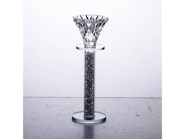 Подсвечник стеклянный на ножке 6×18 см декоративный прозрачный подсвечник на стол