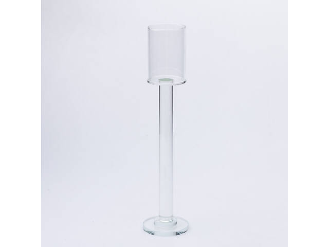 Подсвечник стеклянный на ножке 8×36 см подсвечник бокал декоративный прозрачный