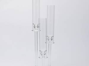 Підсвічник скляний на високій ніжці 72.5 см підсвічник келих Ø16 см декоративний прозорий прозорий