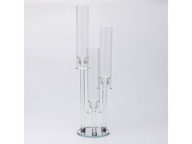 Подсвечник стеклянный на высокой ножке 72.5 см подсвечник бокал Ø16 см декоративный прозрачный