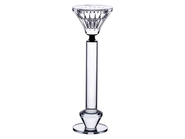 Підсвічник скляний на ніжці 6×21.3 см прозорий декоративний підсвічник на стіл HP-4-12L - Фото 1