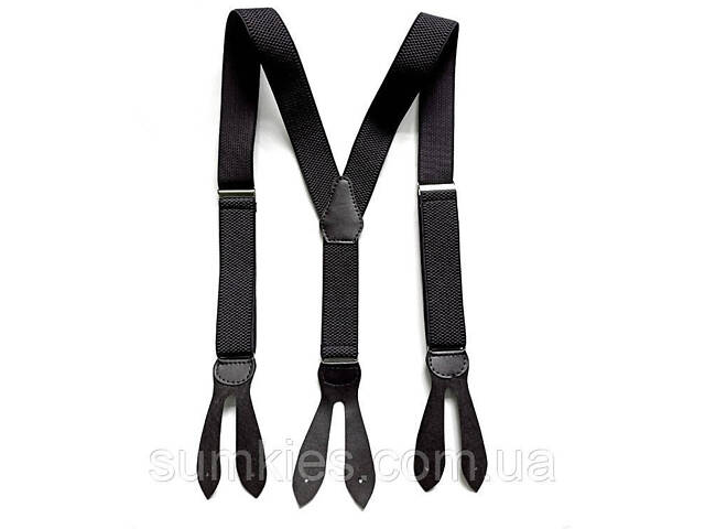 Подтяжки на пуговицу черные 3,5 см PNP-5833 - Фото 1