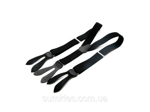 Подтяжки на пуговицу черные 3,5 см PNP-5833 - Фото 2