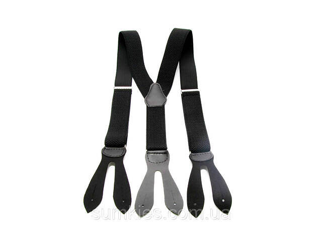 Подтяжки на пуговицу черные 3,5 см PNP-5833 - Фото 4