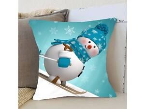 Подушка 3D новогодняя Снеговичок 3178_E 15373 50х50 см