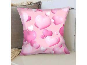 Подушка 3D Розовые сердечки 3358_E 15739 50х50 см