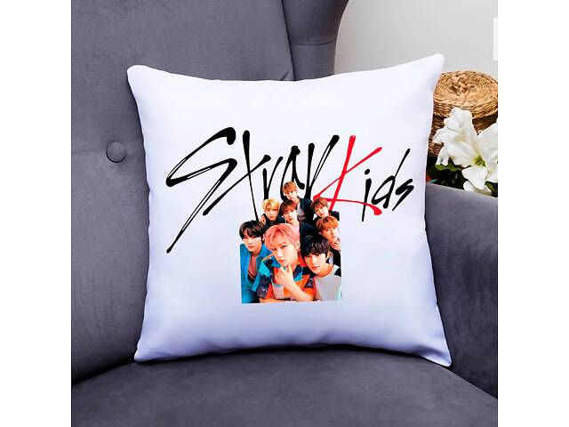 Подушка декоративная Кавун Группа Stray Kids 40x40 см (П000797)
