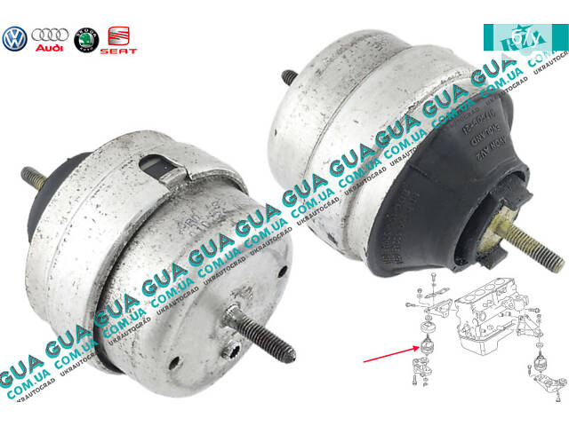 Подушка двигателя / опора правая 8D0199382AE VW / ВОЛЬКС ВАГЕН PASSAT 1991-1997 / ПАССАТ 91-97, Audi / АУДИ A4 2000-2004