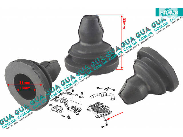 Подушка кріплення корпусу повітряного фільтра 55554 Nissan/НІССАН KUBISTAR 1997-2008/КУБІСТАР 97-08, Renault/РЕНО K