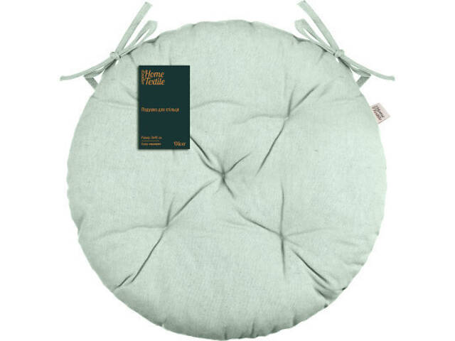 Подушка на стілець Ardesto Oliver, кругла 40 см, 100% бавовна, нап-ч: 50% холофай, 50% ПП, аквамарин (ART03OA) - Фото 1