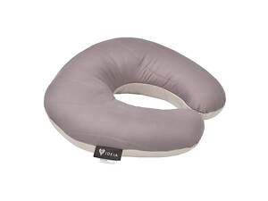 Подушка рогалик 32х32 см Travel IDEIA для подорожей для шиї та голови дорожній антиалергенний шоколад/беж