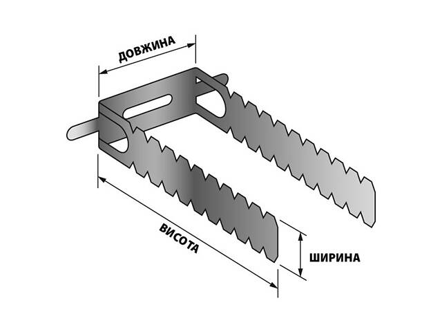 Підвіс прямий 117х60х30х0,9мм оцинкований (100 шт.) [3N30200003P4125070] Metalvis - Фото 2