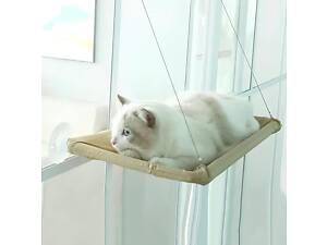 Подвесная оконная кровать для кота RESTEQ 55×35 см — гамак на окно, лежанка для кошки, спальное место на