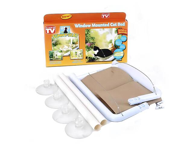 Підвісне віконне ліжечко для кота RESTEQ 55×35 см — гамак на вікно, лежак для кота, спальне місце на присосках - Фото 8