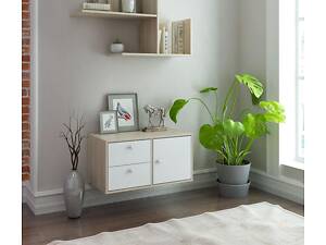 Підвісна тумба Прайм-21-4 ДУБ СОНОМА-БІЛА АЛЯСКА