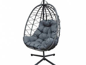Подвесное кресло-качалка кокон Bonro B-015 черно-серое