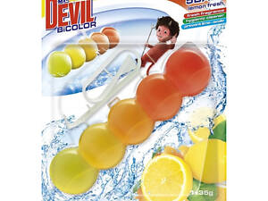 Подвесной блок для унитаза Dr. Devil WC BiColor Лимонная свежесть 8595025829740 35 г