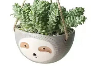 Подвесной цветочный горшок кашпо в виде Ленивца (Серый)