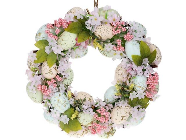 Подвесной венок пасхальный Jeradina диаметр 35см Bona DP118132