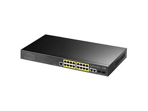 PoE-комутатор 21-портовий керований L2 Cudy GS2018PS2-200W гігабітний з 16 портами PoE, 200W